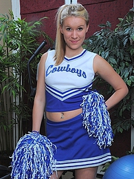 FreshPornPics presents: Cheerleader Kristi Kay drops pompoms and gets naked