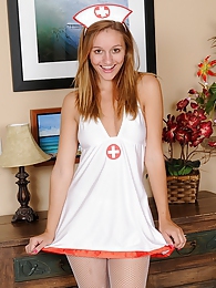FreshPornPics presents: Slutty and horny teen nurse Chandler Fay strips naked