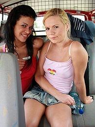 FreshPornPics presents: Naughty young Ellis and her hot friend share a hard cock