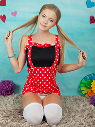 FreshPornPics presents: This gorgeous naked teen cock gobbler has plenty of fun with revealing her sweet tits and her hot smile