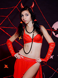 FreshPornPics presents: Only one look in the eyes of this fantastic slim teen will tell that she is a little devil inside. No further costume is needed.