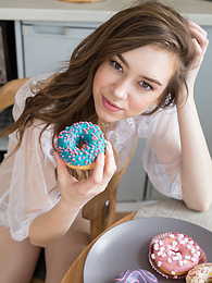 FreshPornPics presents: If you are a fan of skinny girls, check out how this cute little doll poses and teases totally naked in the kitchen.