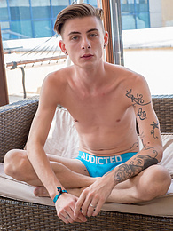 FreshPornPics presents: Super horny French twink Jerome James exposes his erect cock