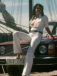 FreshPornPics presents: Outdoor hot raunchy classic fuck in the car and on the car