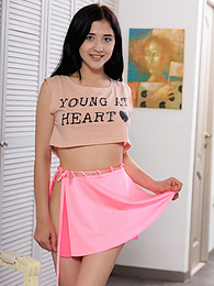 FreshPornPics presents: Admirable teen girl strips nude exposing her amazing body, perfect tits and hot tight pussy