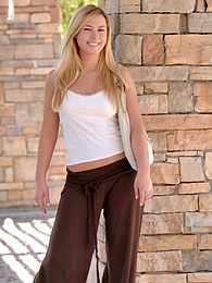 FreshPornPics presents: Light-Haired american cutie Summer Solstice removes her clothes and toys her twat